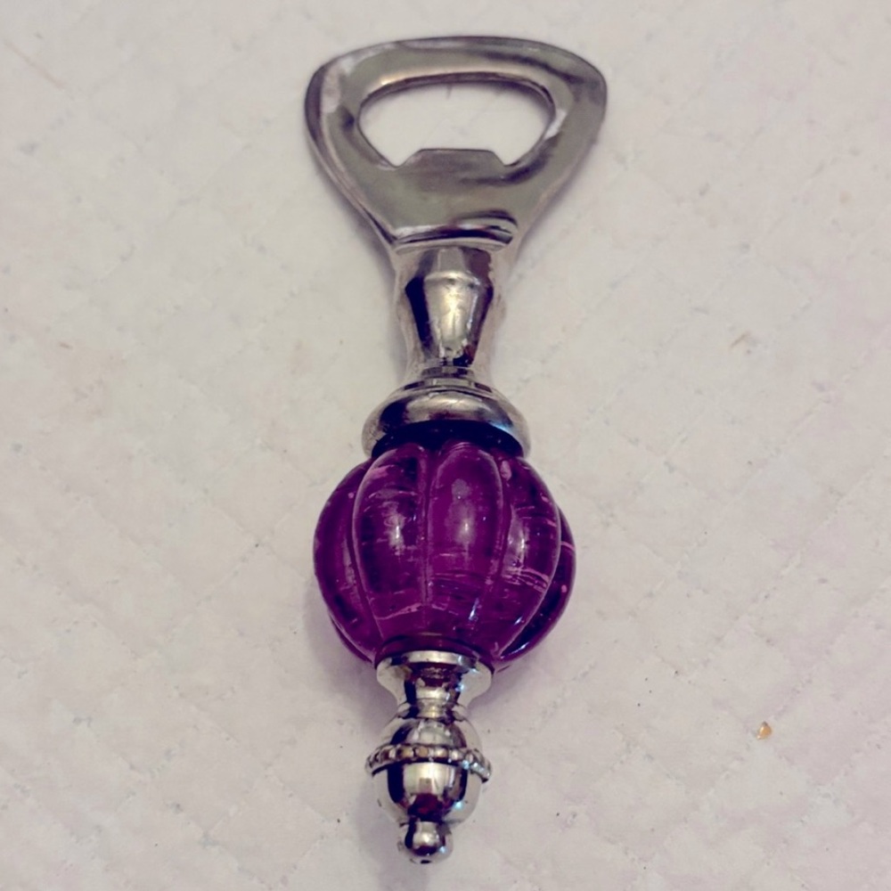 Rare Vintage Murano Glass and Silver Bottle Opener